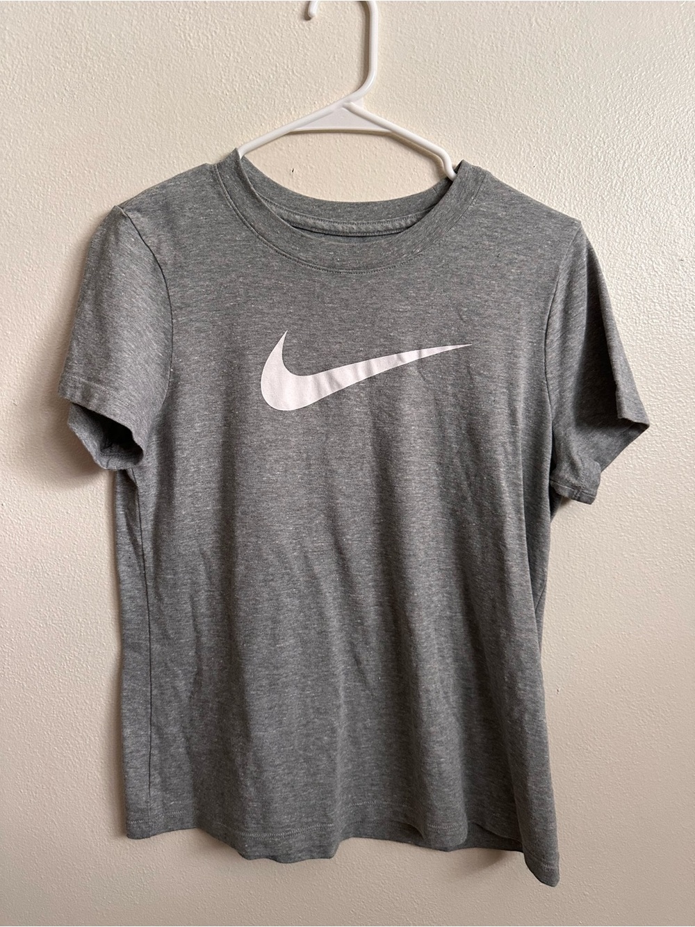 Nike Gray Crewneck Tee with White Swoosh